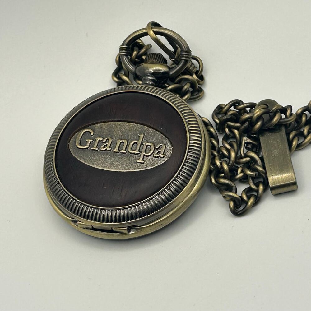 Grandpa Bronze Classic Analog Pocket Watch Working New Battery